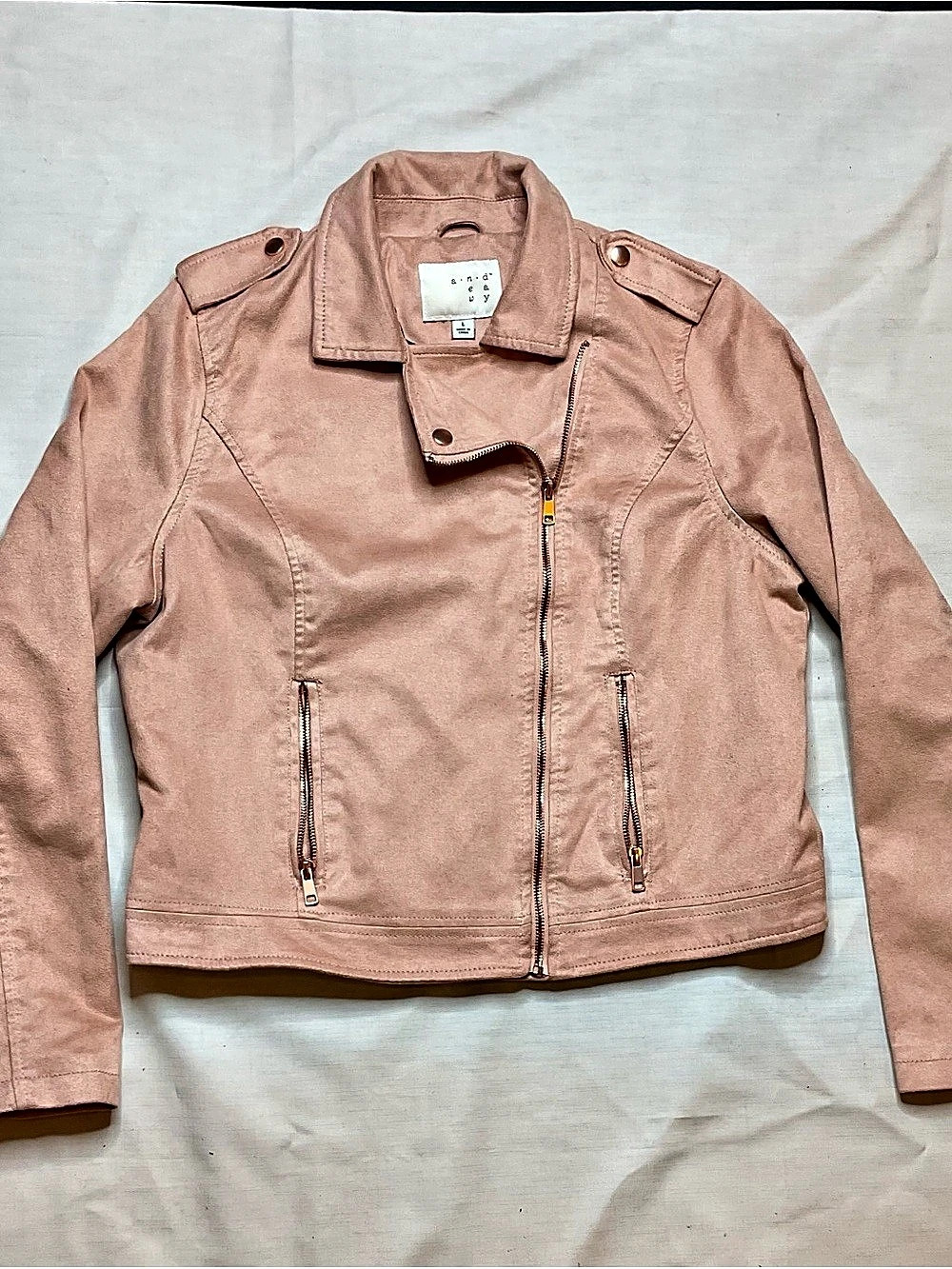 a.n.a Women's Moto Jacket Pink Large